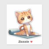 Niedlich Chibi Yoga Cat Aufkleber (Blatt)