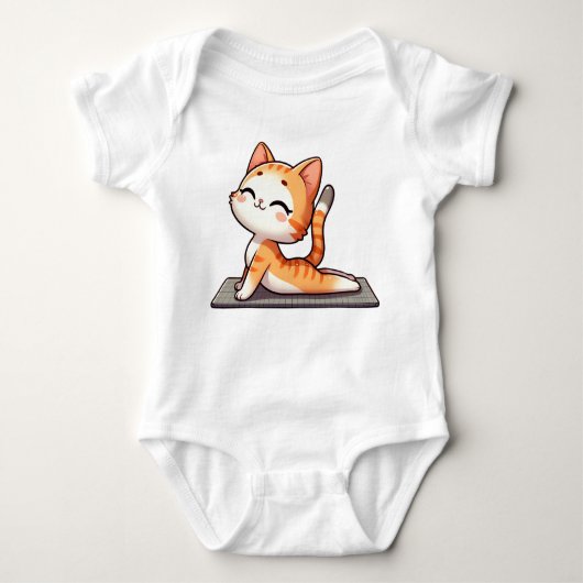 Niedlich Chibi Yoga Cat Baby Strampler (Vorderseite)