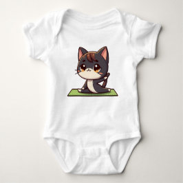 Niedlich Chibi Yoga Cat Baby Strampler