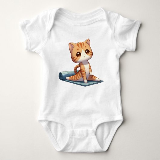 Niedlich Chibi Yoga Cat Baby Strampler (Vorderseite)