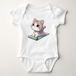 Niedlich Chibi Yoga Cat Baby Strampler