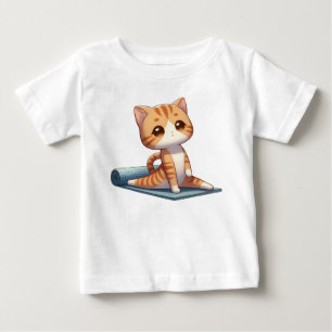 Niedlich Chibi Yoga Cat Baby T-shirt