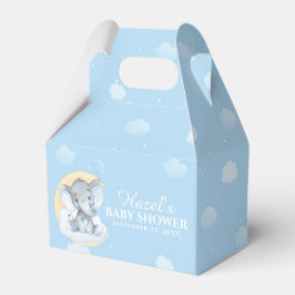 Niedlich Chic Blue Elephant Baby Dusche Danke Geschenkschachtel