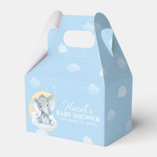 Niedlich Chic Blue Elephant Baby Dusche Danke Geschenkschachtel