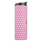 Niedlich Chic Classic Pink Polka Dots Anfangsbuchs Thermosbecher (Nach links gedreht)