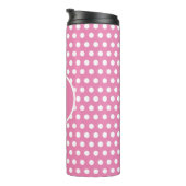 Niedlich Chic Classic Pink Polka Dots Anfangsbuchs Thermosbecher (Nach rechts gedreht)