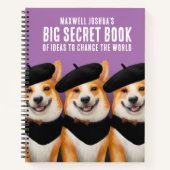 Niedlich Chic Corgi Dogs Big Book of Secrets Notizblock (Vorderseite)