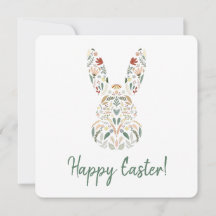 Niedlich Chic Floral Bunny Happy Ostergruss