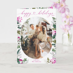 Niedlich Chic Foto Happy Holidays Karte