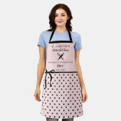 Niedlich Chic Girly Blush Pink und Black Polka Dot Schürze (Getragen)