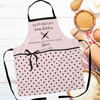 Niedlich Chic Girly Blush Pink und Black Polka Dot Schürze