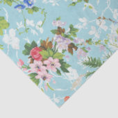 Niedlich Chic Girly Floral Pastel Blue Hintergrund Seidenpapier (Ausschnitt)