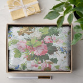 Niedlich Chic Girly Floral-White Hintergrund Seidenpapier (Geschenk)