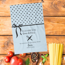 Niedlich Chic Girly Light Blue und Black Polka Dot