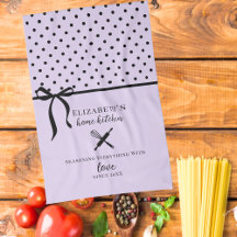 Niedlich Chic Girly Light Lilac und Black Polka Do