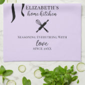 Niedlich Chic Girly Light Lilac und Black Polka Do Geschirrtuch (Gefaltet)