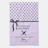 Niedlich Chic Girly Light Lilac und Black Polka Do Geschirrtuch (Vertikal)