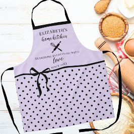 Niedlich Chic Girly Light Lilac und Black Polka Do Schürze