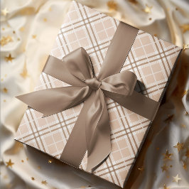 Niedlich Chic Herbst Braun Beige Kariert Geschenkpapier
