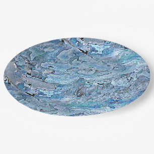 Niedlich Chic Lila Blue Imitats Sea Muschel Muster Pappteller