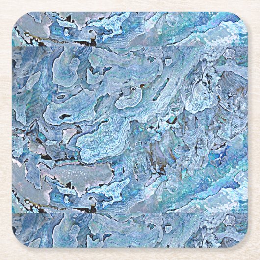 Niedlich Chic Lila Blue Imitats Sea Muschel Muster Rechteckiger Pappuntersetzer (Vorderseite)