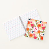 Niedlich Chic Monogram Floral Notizblock (Innenseite)