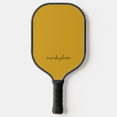 Niedlich Chic Mustard Yellow Monogram Pickleball Schläger (Rückseite)