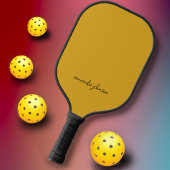Niedlich Chic Mustard Yellow Monogram Pickleball Schläger