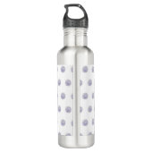 Niedlich Chic Muster Blume Lavender Polka Dot Edelstahlflasche (Rückseite)