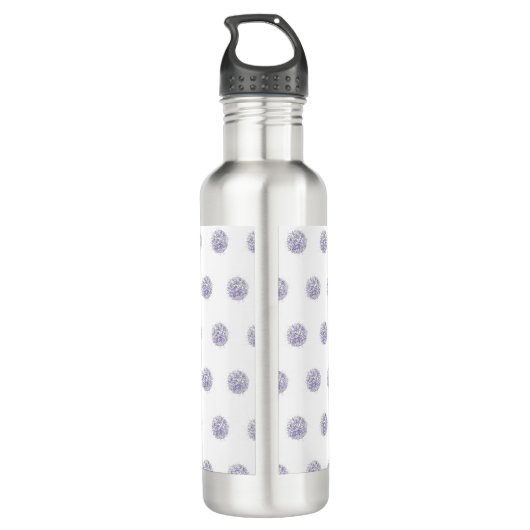 Niedlich Chic Muster Blume Lavender Polka Dot Edelstahlflasche (Rückseite)