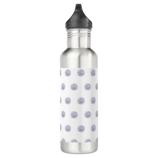 Niedlich Chic Muster Blume Lavender Polka Dot Edelstahlflasche (Rechts)