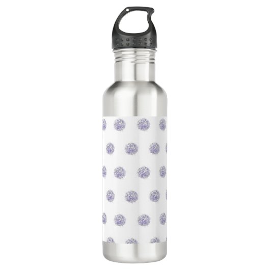Niedlich Chic Muster Blume Lavender Polka Dot Edelstahlflasche (Vorderseite)