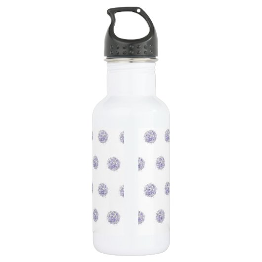 Niedlich Chic Muster Blume Lavender Polka Dot Edelstahlflasche (Rückseite)