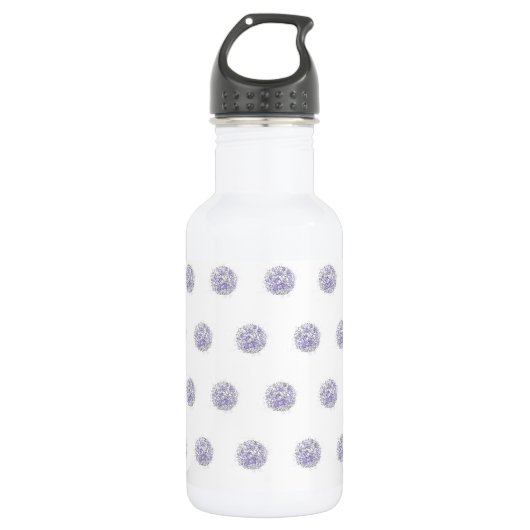 Niedlich Chic Muster Blume Lavender Polka Dot Edelstahlflasche (Vorderseite)