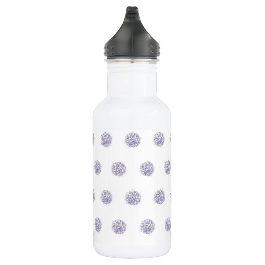 Niedlich Chic Muster Blume Lavender Polka Dot Edelstahlflasche (Rechts)