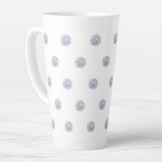 Niedlich Chic Muster Blume Lavender Polka Dot Milchtasse (Linke Ecke)