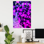 Niedlich Chic Paris Eiffel Tower Zitat Poster (Heimbüro)