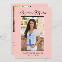 Niedlich Chic Pink Abschluss 3 Foto Class 2022