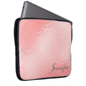 Niedlich-chic PINK bedruckt glänzend PERSONALISIER Laptopschutzhülle (Vorne Rechts)