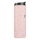Niedlich Chic Pink Gold Polka Dot Muster Personali Thermosbecher (Nach links gedreht)