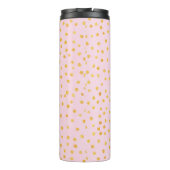 Niedlich Chic Pink Gold Polka Dot Muster Personali Thermosbecher (Rückseite)