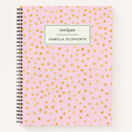 Niedlich Chic Pink Gold Polka Dot Personalisiert R Notizblock