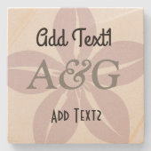 Niedlich Chic Pink Jasmine Wedding Text Monogram h Steinuntersetzer (Vorderseite)
