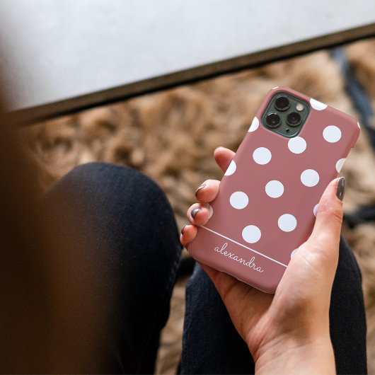 Niedlich Chic Pink Polka Dot Muster Personalisiert Case-Mate iPhone Hülle