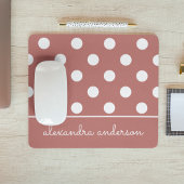 Niedlich Chic Pink Polka Dot Muster Personalisiert Mousepad