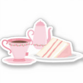 Niedlich Chic Pink Tee Set Themed Sticker (Vorderseite)