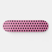 Niedlich Chic Polka Dots Rosa und Schwarz Skateboard (Horizontal)