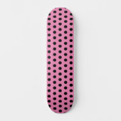 Niedlich Chic Polka Dots Rosa und Schwarz Skateboard (Vorderseite)