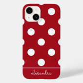Niedlich Chic Red Polka Dot Muster Personalisierte Case-Mate iPhone Hülle (Rückseite)