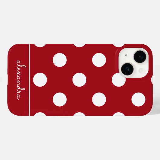 Niedlich Chic Red Polka Dot Muster Personalisierte Case-Mate iPhone Hülle (Rückseite (Horizontal))